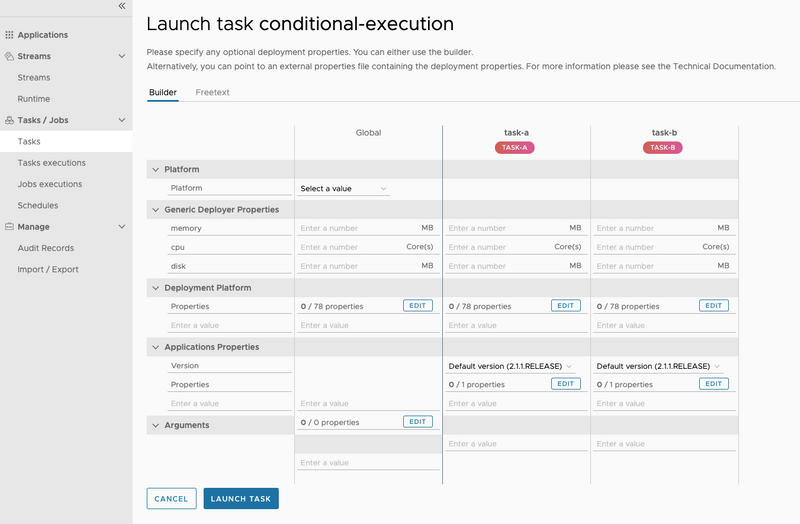 Conditional Execution Task Definition Launch