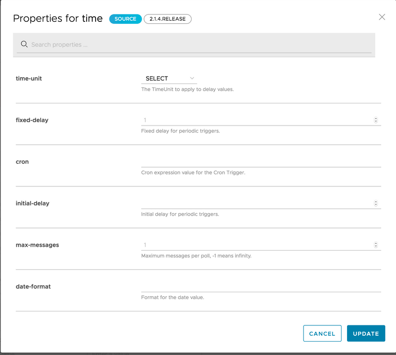 Deployment Properties Application Dialog