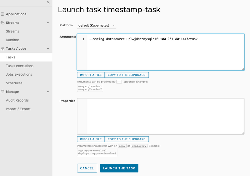 Timestamp-task launch